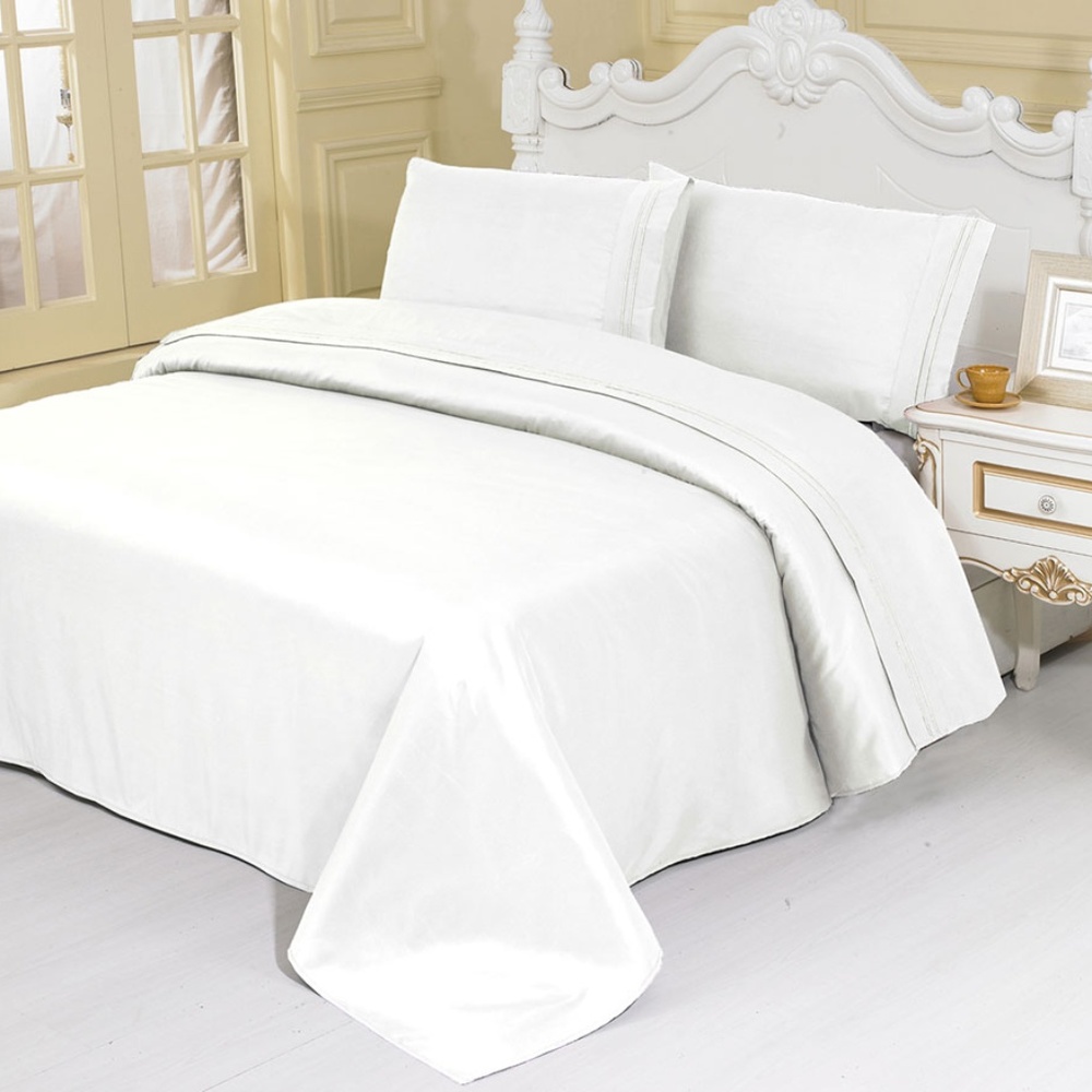 TWIN Size WHITE 3 Pieces SHEET SETS
